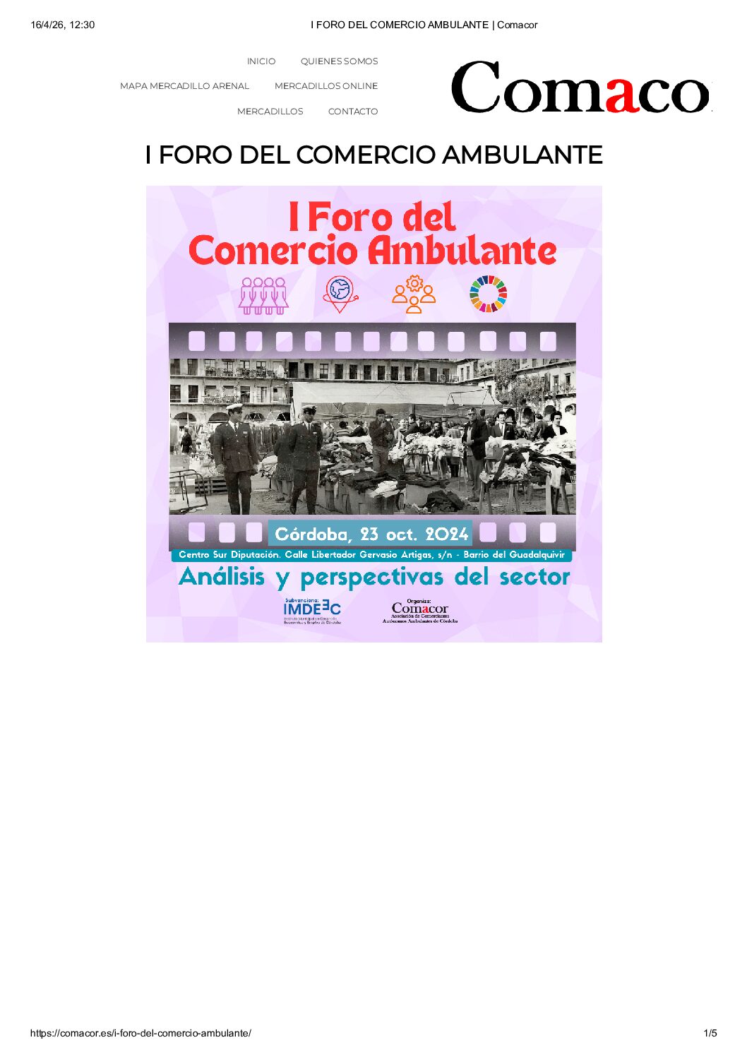 I FORO DEL COMERCIO AMBULANTE – Córdoba 2024