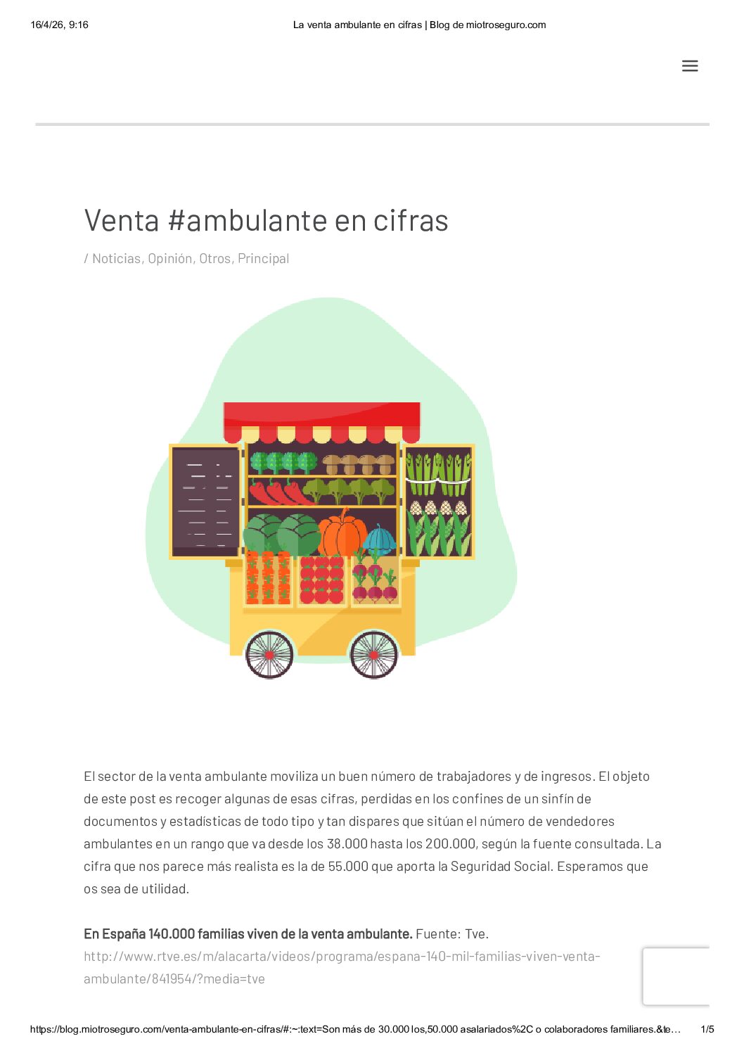 La venta ambulante en cifras – Blog de seguros 2008