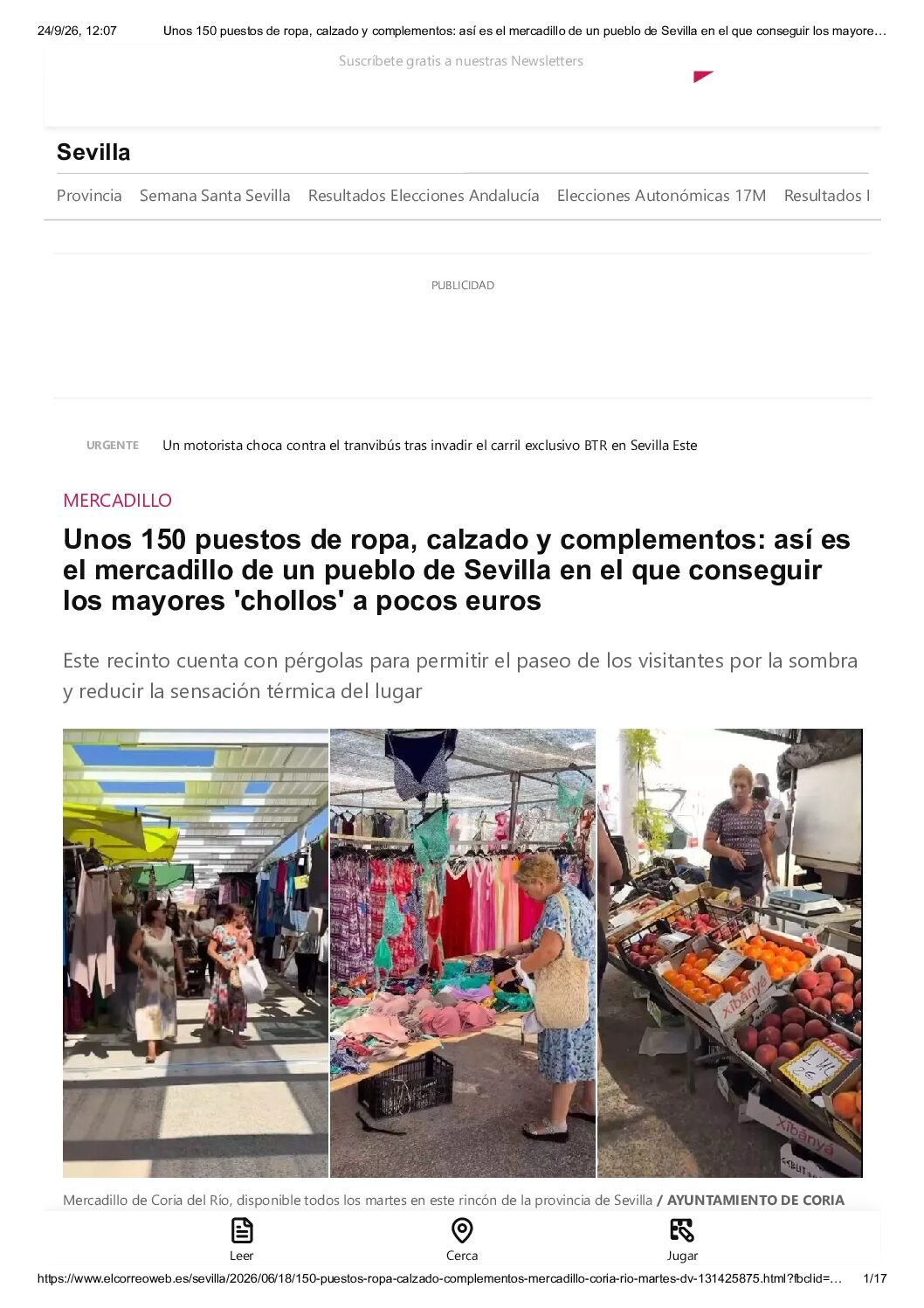 Mercadillo de Coria del Río – Unos 150 puestos de ropa, calzado y complementos: así es el mercadillo de un pueblo de Sevilla en el que conseguir los mayores ‘chollos’ a pocos euros