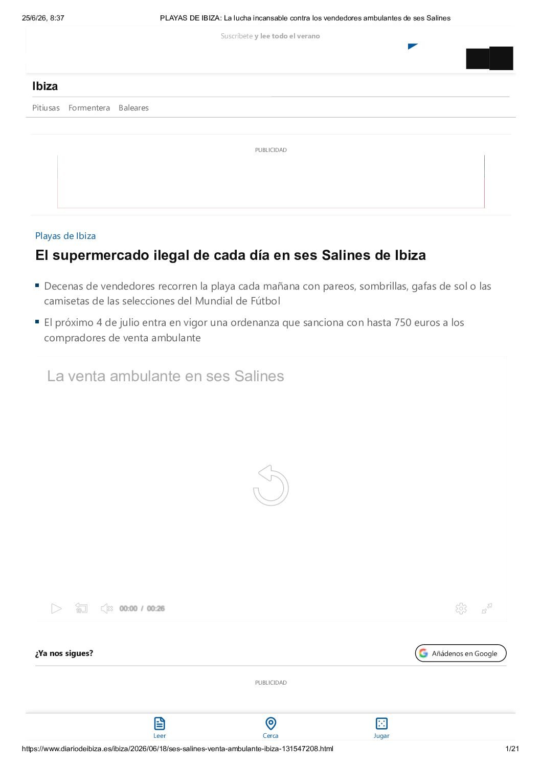 PLAYAS DE IBIZA_ La lucha incansable contra los vendedores ambulantes de ses Salines