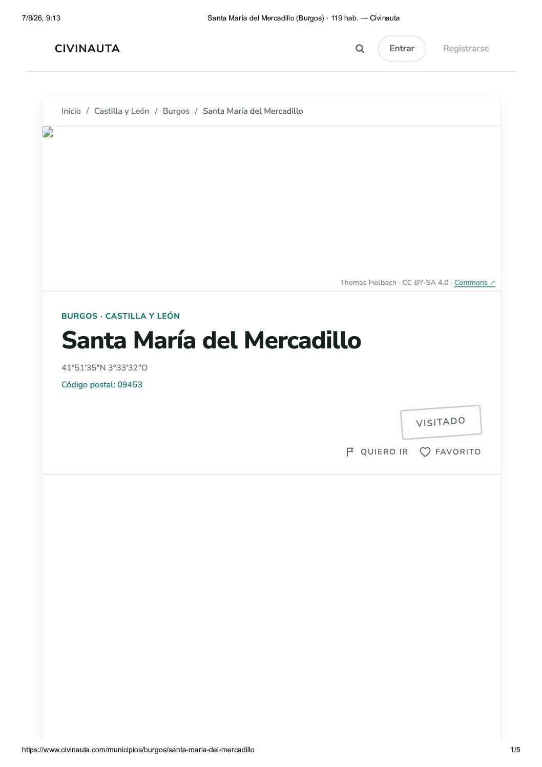 Santa María del Mercadillo (Burgos) · 119 hab. — Civinauta