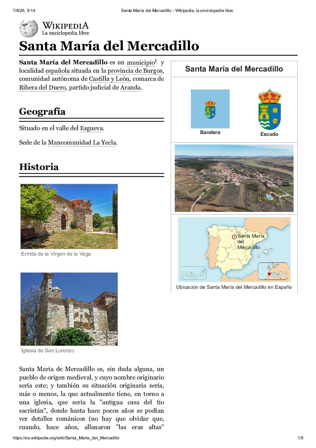 Santa María del Mercadillo – Wikipedia, la enciclopedia libre