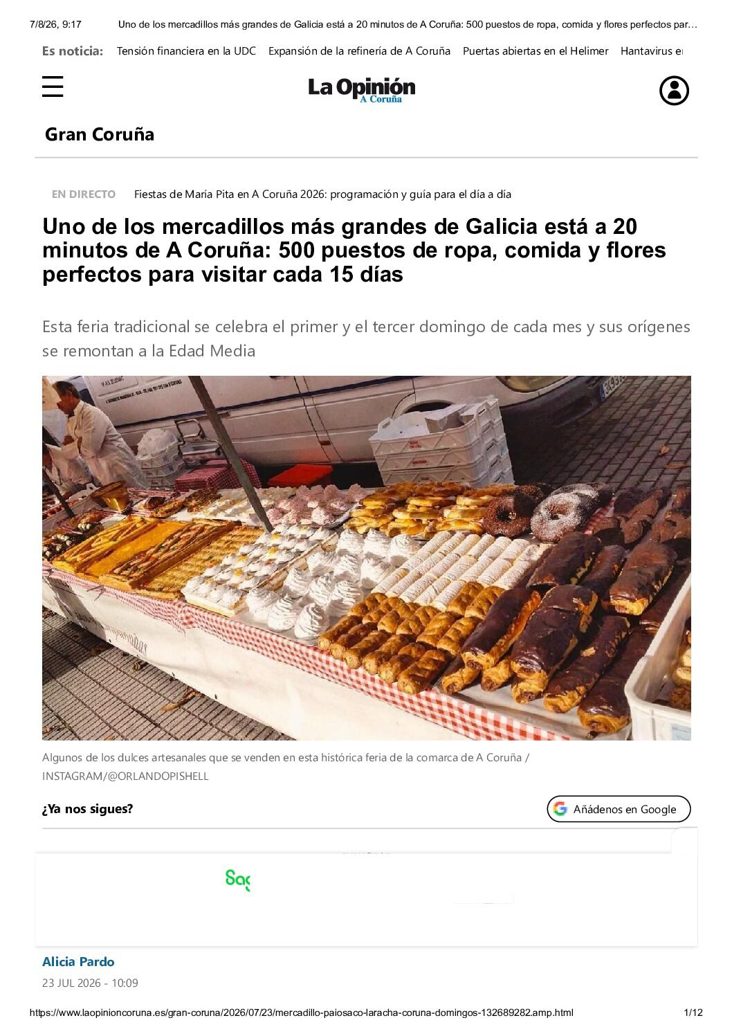 Uno de los mercadillos más grandes de Galicia está a 20 minutos de A Coruña_ 500 puestos de ropa, comida y flores perfectos para visitar cada 15 días